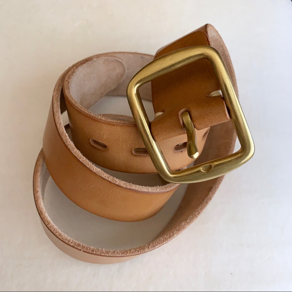 29-31in genuine leather solid brass buckle belt
